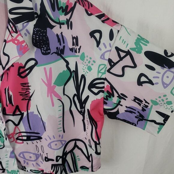 Shein Women's XL Graffiti Print Crop Top - Picture 5 of 11